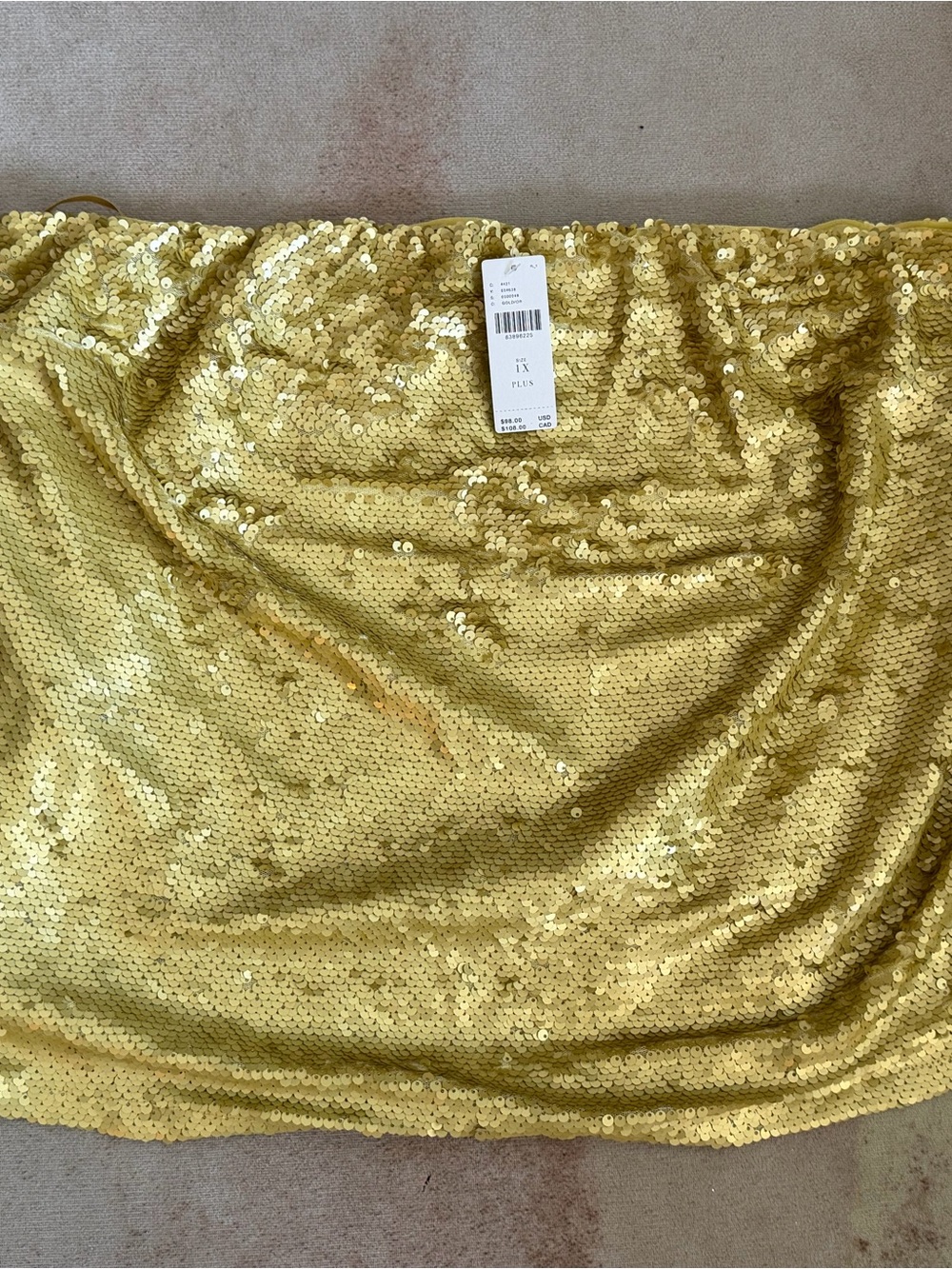 Anthropologie Gold Sequin Mini Skirt